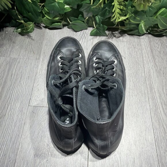 Converse Chuck Taylor All Star Canvas Adult High-Top  Converse Chuck Taylor All Star Men  Sz 10 Black Leather Athletic Hi-Top Sneakers